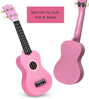 POMAIKAI Soprano Ukulele for Beginners, 21 Inch Ukulele Wood Toddler Guitar Small Hawaiian Ukalalee Starter (Pink) by TinyTreasures Baby Boutique