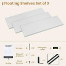 Heimlove 24 Inches White Floating Shelves,8 Inches Deep Wall Bookshelf Mounted Display&Storage Wood Wall Shelves for Kitchen Bathroom Laundry Living Room,Set of 3 by CozyNest Decor