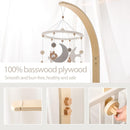 Baby Crib Mobile Arm - Wooden Baby Mobile Crib Holder for Hanging Baby Crib Attachment for Nursery Decor (Curved Structural Arm) by TinyTreasures Baby Boutique