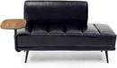 Sofa,Bed Bench,Small Spaces Furniture,Polyurethane Leather,Wood Frame,High Density Sponge Infillings,360-Degree Swivel Tray,Black Metal Leg (Black) by CozyNest Decor