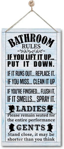 Rustic Western Bathroom Decor - Funny Wall Signs, Farmhouse Country Rules Wall Decor D1 by CozyNest Decor