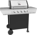 Royal Gourmet 4-Burner Propane Gas Grill with Warming Rack, Outdoor BBQ Grill with 34,000 BTUs Output for Patio Garden Barbecue Grilling, Black & Silver by GreenHaven Gardens