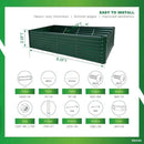 GARDMAX 8x4x2FT Galvanized Raised Garden Bed Kit, Metal Planter Boxes Outdoor with Easy Assembly, Large Garden Bed for Vegetables, Fruits, Flower, Herbs Rectangle Dark Green by CozyNest Decor