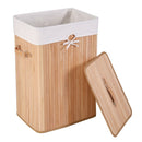 Rectangle Bamboo Hamper Laundry Basket Washing Cloth Bin Storage Bag Lid 3 color-Black by DirectDeals