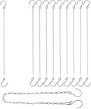 10 Pack 25" SIL Storagehook Silver Hanging Chains with S Hooks for Hanging Bird Feeders Planters Baskets Billboards Lanterns Wind Chimes Ornaments by GreenHaven Gardens