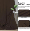 Easy-Going Blackout Curtains for Bedroom, Solid Thermal Insulated Grommet and Noise Reduction Window Drapes, Room Darkening Curtains for Living Room, 2 Panels(42x84 in, Dark Brown) by CozyNest Decor