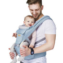 FRUITEAM 6-in-1 Baby Carrier with Waist Stool/Hip Seat for Breastfeeding, One Size Fits All - Adapt to Newborn, Infant & Toddler (Blue) by TinyTreasures Baby Boutique