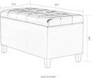 Asense Storage Ottoman Bench, Faux Leather Upholstered End of Bed Bench with Safety Hinge Wooden Legs, for Entryway Bedroom (Chocolate Brown, 33.3") by CozyNest Decor