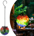 Hanging Solar Lanterns Outdoor Waterproof, Hanging Glass Solar Lantern with Hook, Gazing Ball Lantern Decor for Tree Yard Patio by GreenHaven Gardens