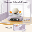 Alldeer Mini Pottery Wheel Kit - 4.7" Turntable Electric Clay Wheel with Foot Pedal, Adjustable Speed Ceramic Making Machine with 8 Pottery Shaping Tools, Craft Kits for Kids by TinyTreasures Baby Boutique