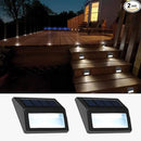 Solar Lights Outdoor, Waterproof Solar Powered Deck Step Lights for Patio Garden Backyard Garage Driveway Pathway Outside Wall Lighting (Cool White/2 Pack) by GreenHaven Gardens