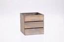 Wood Planter Box with Wine Crate Styled, 5 Inch Square, Rustic Barn Wood, Plastic Liner, Wedding Flowers Holder, Home and Venue Decor, (5x5 Wine Crate Set of 4) by GreenHaven Gardens