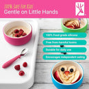 Elk and Friends Kids Porcelain Bowls with Silicone Sleeve | Kids/Toddler/Baby Feeding | Microwave & Dishwasher Safe | Non slip | Cereal/Soup/Snack Dishes & Dinnerware by TinyTreasures Baby Boutique