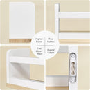 Nursery Floating Book Shelves for Wall, 24 Inch Long Wall Bookshelf for Kids Room, White and Natural Wood Baby Toddler Child Hanging Bookshelves for Kids Bathroom Bedroom (Upgraded Set of 3) by TinyTreasures Baby Boutique