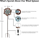 Garden Wind Spinner,Flower Wind Spinner,Outdoor Metal Wind Sculpture & Spinner Large 23 inch Dia 84 inch Height Kinetic Windmill for Garden Yard by CozyNest Decor