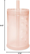 Olababy Clear View Silicone Training Cup with Straw Lid | Toddler Sippy Trainer 12mo+ | Unbreakable Water Drinking Cups for Kids 2yr+ | Baby Led Weaning & Feeding Supplies (Coral, 9 oz) by TinyTreasures Baby Boutique