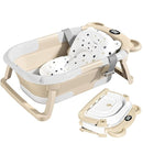 TPN Collapsible Baby Bathtub, Baby Bath Tub with Soft Cushion & Real-Time Thermometer, Baby Bathtub Infant to Toddler Tub (0-36 Months), Portable Newborn Travel Bath tub by TinyTreasures Baby Boutique