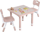 Toddler Table and Chair Set, Height Adjustable-Upgrade Kids Table and 2 Chairs for Ages 3-8, Multi-Activity Toddler Play Table with Graffiti Desktop for Home/Daycare/Classroom by CozyNest Decor