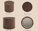 CIMOTA Round Wood Nesting Coffee Table Set of 2, Modern Circle Travertine End Side Table Sets for Living Room, Walnut Wooden Color/No Assembling by CozyNest Decor