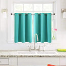ChrisDowa Small Window Curtains for Kitchen and Bedroom - Grommet Short Thermal Insulated Room Darkening Curtains (2 Panels, Teal, 42 x 36 Inch) by CozyNest Decor