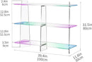 Acrylic Bookshelf, Small 3 Tier Open Bookcase for Small Spaces,Sofa Table, Hallway Entry Table for Home Living Room (Iridescent, 39.4" x 11.8" x 31.5) by CozyNest Decor