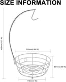 Livabber Countertop Fruit Basket Bowl with Banana Hanger, Modern Standing Fruit Vegetable Bowl Storage, with Banana Tree Holder for Kitchen Dinning Table (Round Metal, Chrome) by CozyNest Decor