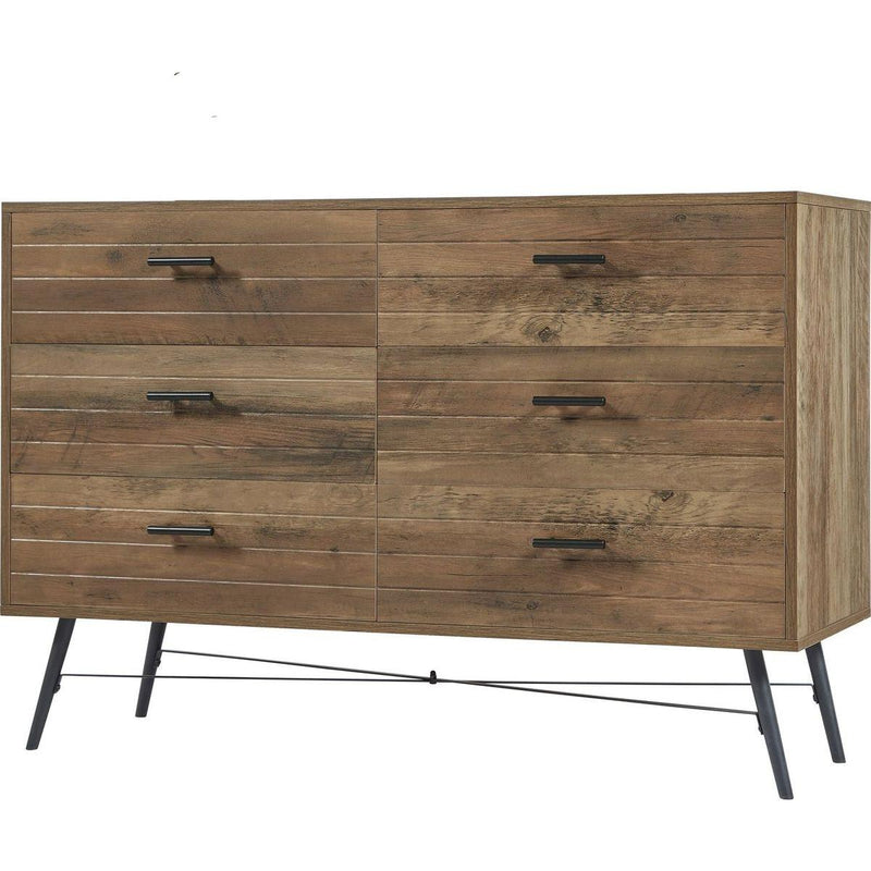 6-Drawer Chest, 6 Drawer Dresser TV Stand for TV, Dressers Bedroom Furniture Large Storage Tower Unit, Dresser for Bedroom, Closet, Hallway, 47.2"W x 15.7"D x 31.5"H, Rustic Walnut