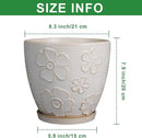 Ceramic Planter 8 Inch Plant Pot with Drainage Hole and Saucer Ceramic Pots for Indoor Plants Outdoor Large Flower Pot for Home Decor White by GreenHaven Gardens