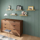 RICHER HOUSE 5 Set Floating Shelves for Wall Decor, Wall Mounted Book Shelf, Nursery Shelves Picture Ledge Shelf with Lip for Wall Storage, Bedroom, Living Room, Bathroom - Oak by CozyNest Decor