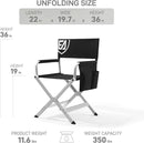 EVER ADVANCED Aluminum Directors Chair, Folding Studio Movie Chairs Camping Event Vendor Chair, 19" Seat Height Black Fabric/White Frame, Support 350lbs by GreenHaven Gardens