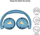 POGS Kids Bluetooth Wireless Headphones | The Gecko 2 | Foldable, Durable Headphones for Kids 3+ | Volume Limited 85 dB, Microphone | On-Ear | Wireless Music-Sharing Function (rBlue) by TinyTreasures Baby Boutique