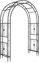 VINGLI Garden Arbor, Arch Archway for Wedding Ceremony Party, Steel Garden Trellis for Plant Climbing, Christmas Garden Decorations Pergola for Garden, Backyard, Lawn (Black, 75.5x22.8x94.5in) by GreenHaven Gardens