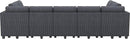 Belffin Large 15 Seat Modular Sectional Sofa with Storage Seat Corduroy Sleeper Sectional Sofa Bed Oversized Convertible Modular Couch for Living Room Dark Grey by CozyNest Decor