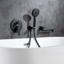 3 Hole Wall Mount Widespread Bathroom Waterfall Bathtub Faucet Mixer Taps with Hand Shower