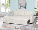 Naomi Home Transform Any Space: Sleeper Sectional Sofa with Convertible Sofa Bed & Inviting Chaise. Find Tranquil Comfort with Stress-Relieving Design & Durable Cushions - Cream/Velvet by CozyNest Decor
