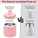 26oz Kids Thermos for Hot Food, Insulated Vacuum Food Jar with Buckle Lid, Stainless Steel Wide Mouth Leak Proof Insulated Lunch Container for School Picnic Travel, Pink by TinyTreasures Baby Boutique