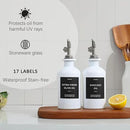 HOMCDALY Olive Oil Dispenser for Kitchen, 11.8oz Glass kitchen Dispenser Bottle, White Oil&Vinegar Cruet Set, Leakproof Oil Bottle for Cooking| Set of 2 (11.8oz – White)