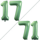 GOER Number 17 Balloons for 17th Birthday Sweet 17 Party Decorations,42 Inch Jumbo Foil Helium 71 Balloons for 71st Birthday Party Decoration (Sage Green) by TinyTreasures Baby Boutique