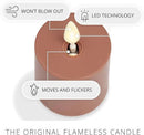 Luminara Outdoor Votive Flameless LED Candle, Baked Clay 2" x 3.2", Moving Flame Battery Operated Timer Remote Ready IPX4 Matte Plastic Finish by GreenHaven Gardens