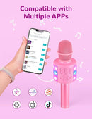 Amazmic Toys for Girls, Kids Karaoke Microphone Toddler Microphone for Kids with Lights, Birthday Gift for Girls, Boys Toy Age 3 4 5 6 7 8 9 10-14+(Pinkcolor) by TinyTreasures Baby Boutique