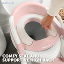 Jool Baby Potty Training Seat with 2 Step Ladder for Toddlers - Soft Cushioned Seat & Splash Guard, Adjustable Height (Pink) by TinyTreasures Baby Boutique