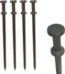 Double Head Tent Stakes - Heavy Duty Steel Tent Stakes, Versatile Ground Spikes to Anchor Commercial Inflatables, Party Tents, and Outdoor Camping Shelters, 3/4 x 24 Inch, 4-Pack by CozyNest Decor