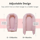 Deluxe Infant Lounger, Baby Nest Cover for Baby Girls & Boys, Newborn Essentials for Baby 0-12 Months, 100% Cotton (Mistyrose) by TinyTreasures Baby Boutique