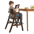 Solid Wood high Chairs for Toddlers,High Chair Grows with Kid for Dining, Study Chair for Children, Walnut Color by TinyTreasures Baby Boutique