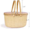 Nantucket Basket Crafts Cane-on-Cane Weave Picnic Basket Shopping Basket Basket Storage Basket Two Swing Handles (Ash Activity Double Open) by GreenHaven Gardens