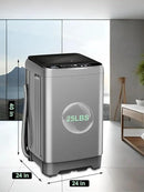 25 lbs Full Automatic Washing Machine with LED Display Compact Washing Machine with Drain Dump, 10 Wash Programs and 8 Water Levels Ideal for Dorms, Apartments, RV, Grey by CozyNest Decor