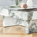A modern and practical coffee table, black and white in imitation marble pattern, made of MDF material. The fusion of elegance and natural fashion 31.4"x 31.4"x 12 "