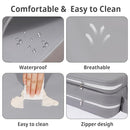 Toddler Booster Seat for Kitchen Chair, 2-in-1 Dining Table Booster Seat with Backrest & Adjustable Straps – Easy-Clean, PU Portable Toddler Eating Travel Increasing Cushion-Light Grey by TinyTreasures Baby Boutique