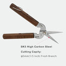 Razor Sharp Pruning Shears for Gardening, Garden Shears Carbon Steel Blade, Precision garden scissors Walnut Wood handle, 6.8” Garden Snips for Trimming Fruits, Vegetables, Flowers, Buds, Bonsai by GreenHaven Gardens