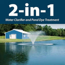 Airmax Pond Dye Plus, Nature's Blue Colorant & Natural Beneficial Bacteria, Large Pond & Lake Water Clarifier & Color Treatment, Shade Plants & Algae from Sunlight, Fish & Livestock Safe, 1 Gallon by GreenHaven Gardens